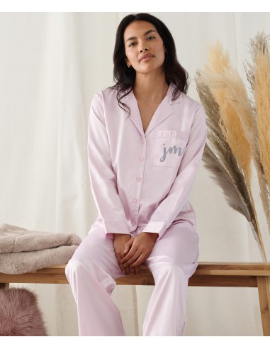 T-TC055-Ladies Satin Long Pyjamas